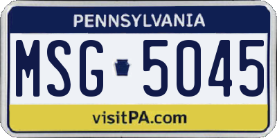 PA license plate MSG5045