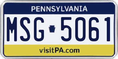 PA license plate MSG5061