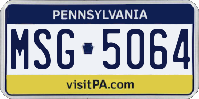 PA license plate MSG5064