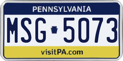 PA license plate MSG5073
