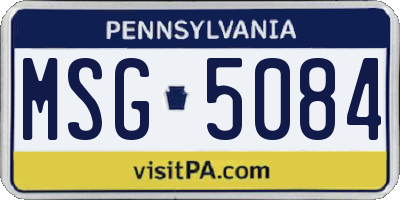 PA license plate MSG5084