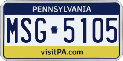 PA license plate MSG5105