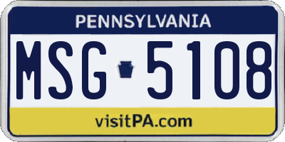 PA license plate MSG5108