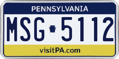 PA license plate MSG5112