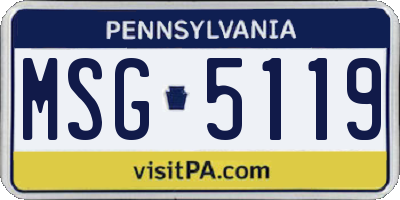 PA license plate MSG5119