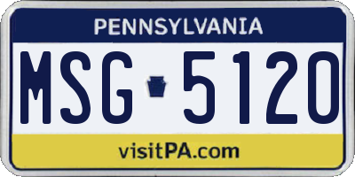 PA license plate MSG5120