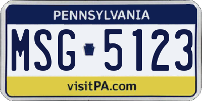 PA license plate MSG5123