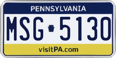 PA license plate MSG5130