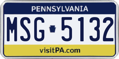 PA license plate MSG5132