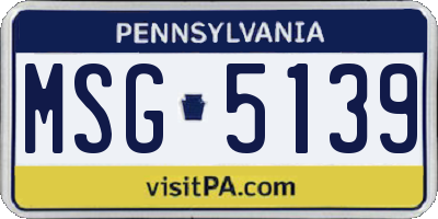 PA license plate MSG5139