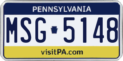 PA license plate MSG5148