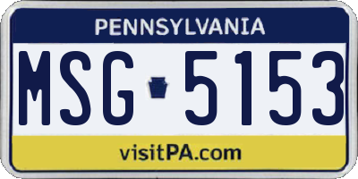 PA license plate MSG5153