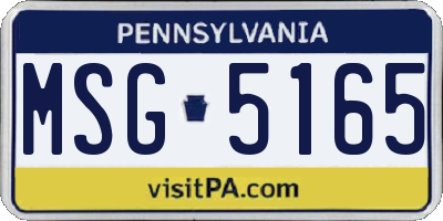 PA license plate MSG5165