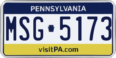 PA license plate MSG5173