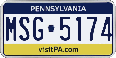 PA license plate MSG5174