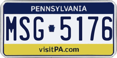 PA license plate MSG5176