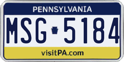 PA license plate MSG5184