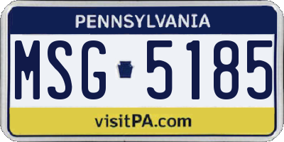 PA license plate MSG5185