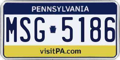 PA license plate MSG5186