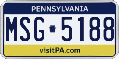 PA license plate MSG5188