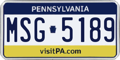 PA license plate MSG5189