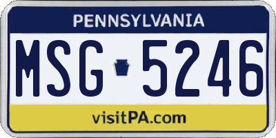 PA license plate MSG5246