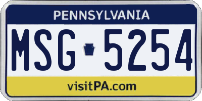 PA license plate MSG5254