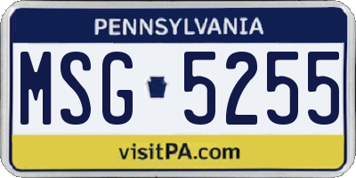 PA license plate MSG5255