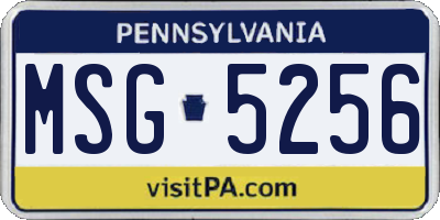 PA license plate MSG5256