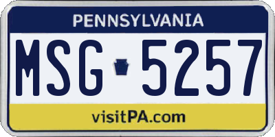 PA license plate MSG5257