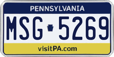 PA license plate MSG5269