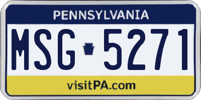 PA license plate MSG5271