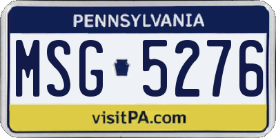 PA license plate MSG5276