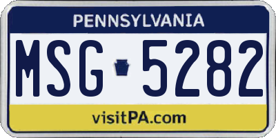 PA license plate MSG5282
