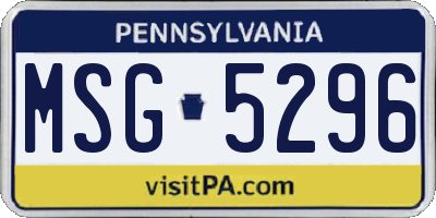 PA license plate MSG5296