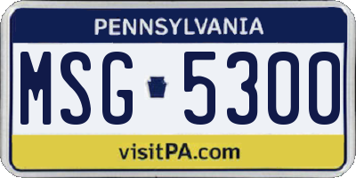 PA license plate MSG5300