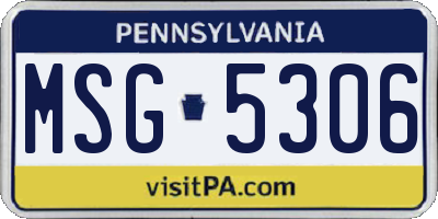 PA license plate MSG5306