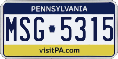 PA license plate MSG5315