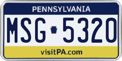 PA license plate MSG5320