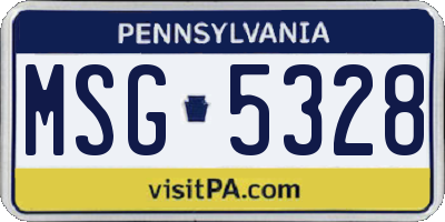 PA license plate MSG5328