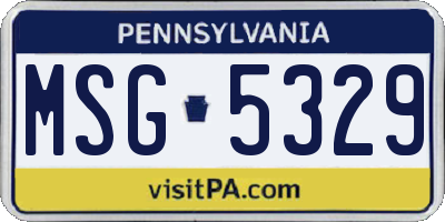 PA license plate MSG5329