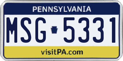 PA license plate MSG5331