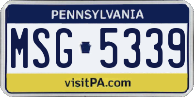 PA license plate MSG5339