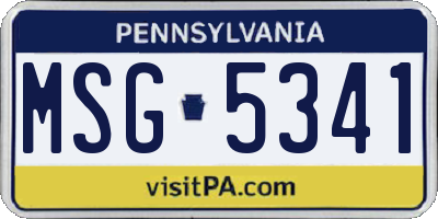 PA license plate MSG5341