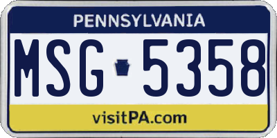 PA license plate MSG5358