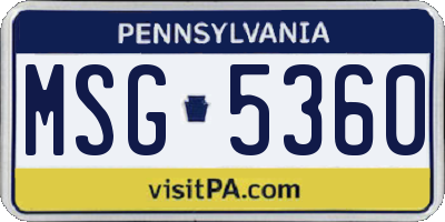 PA license plate MSG5360