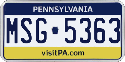 PA license plate MSG5363