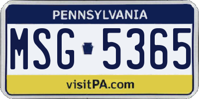 PA license plate MSG5365