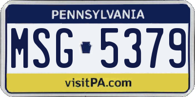 PA license plate MSG5379