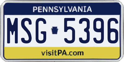 PA license plate MSG5396